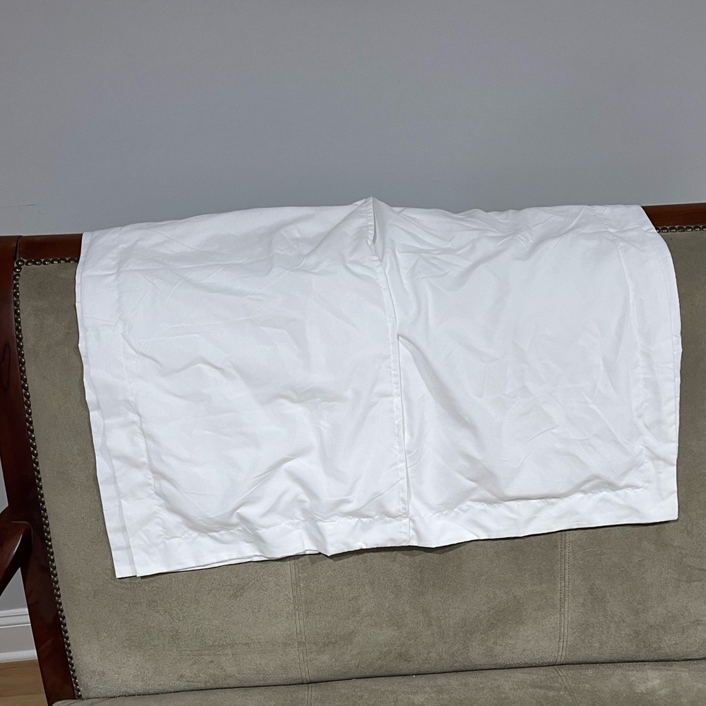 Brand new standard size white pillow shams never used